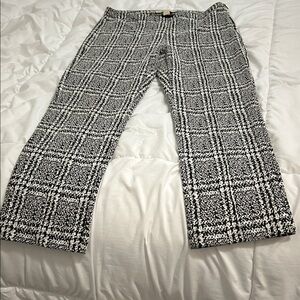 Michael Kors Black and White Plaid Dress Pants
